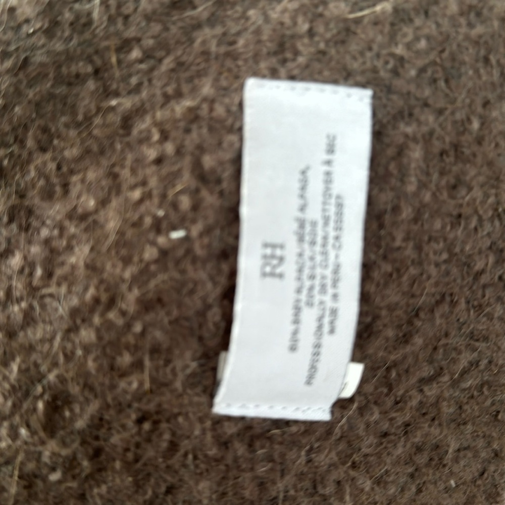 Suri alpaca restoration hardware silk and wool throw oversized
